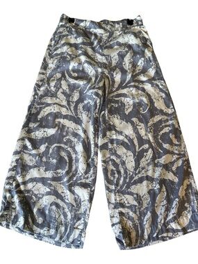 Joie Gray and Cream Abstract Print Lyocell Pants